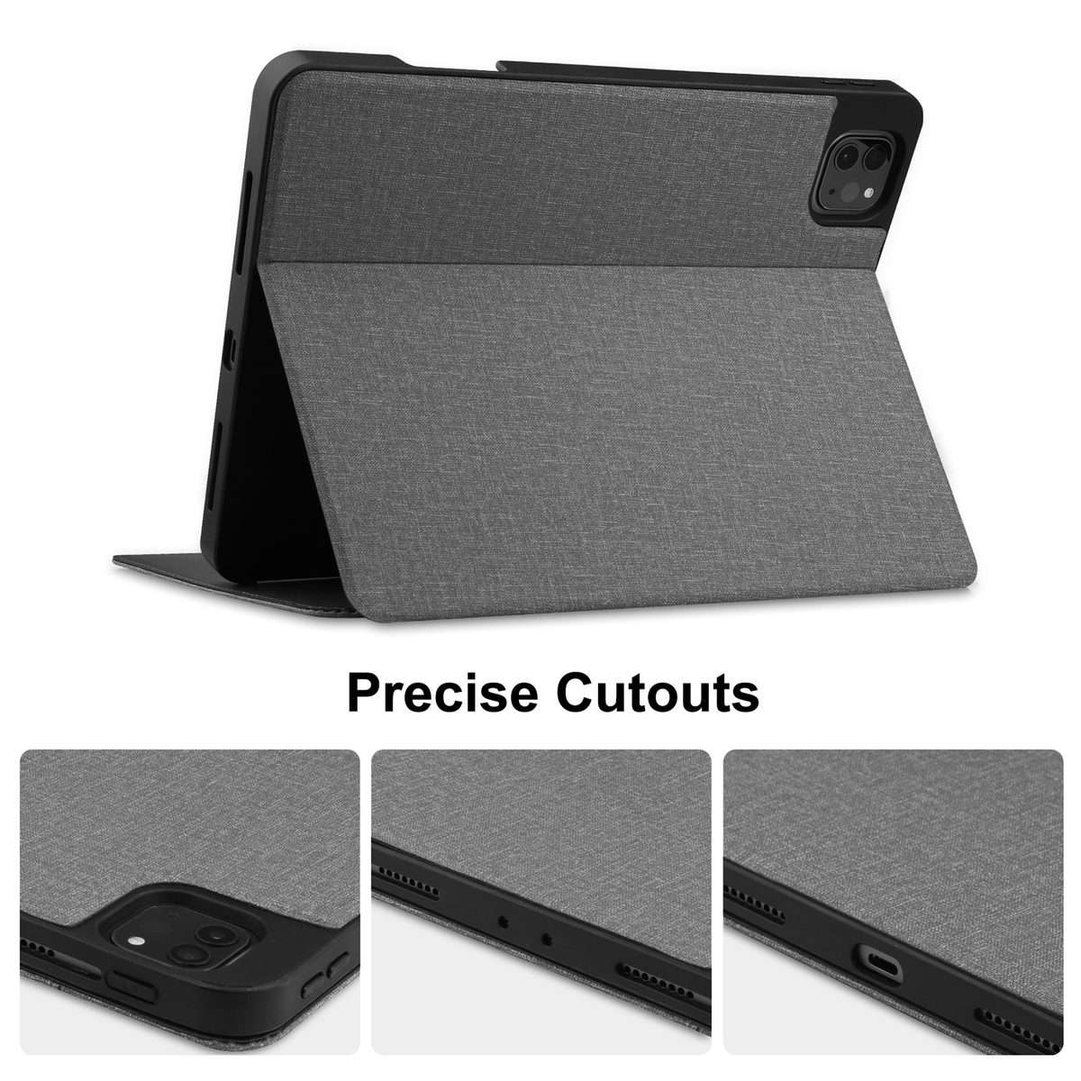 For iPad Pro 11 2022 / 2021 / 2020 / 2018 Cloth Texture TPU Horizontal Flip Leather Tab ... (Grey)