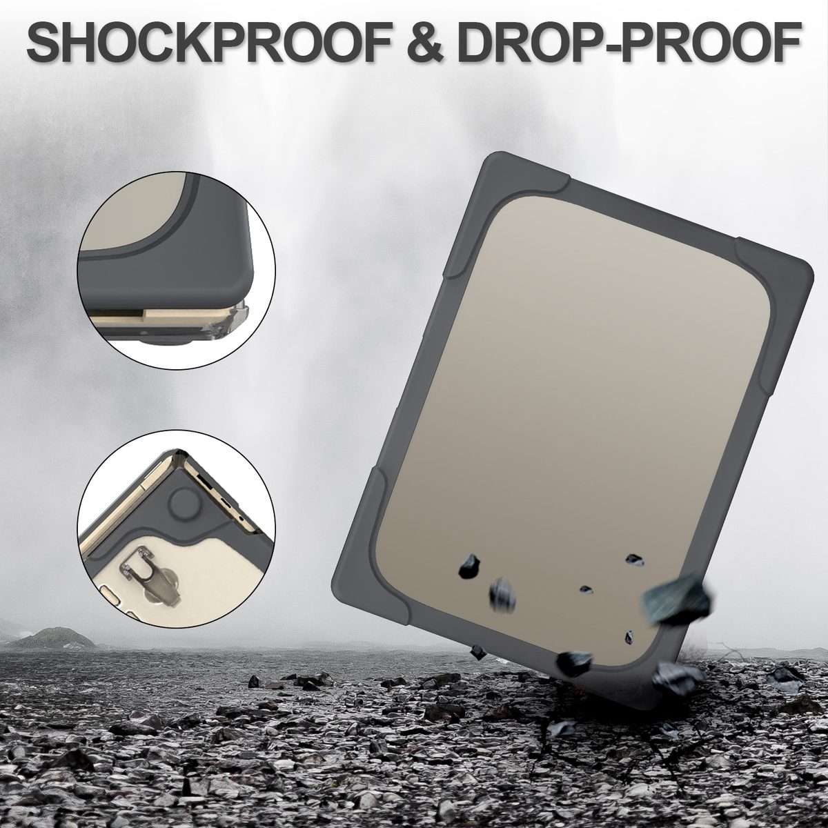 TPU + PC Two-color Anti-fall Laptop Protective Case For Microsoft Surface Laptop 3 / 4 ... (Grey)