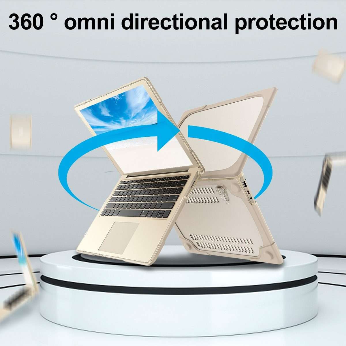 TPU + PC Two-color Anti-fall Laptop Protective Case For Microsoft Surface Laptop 3 / 4 ... (Khaki)