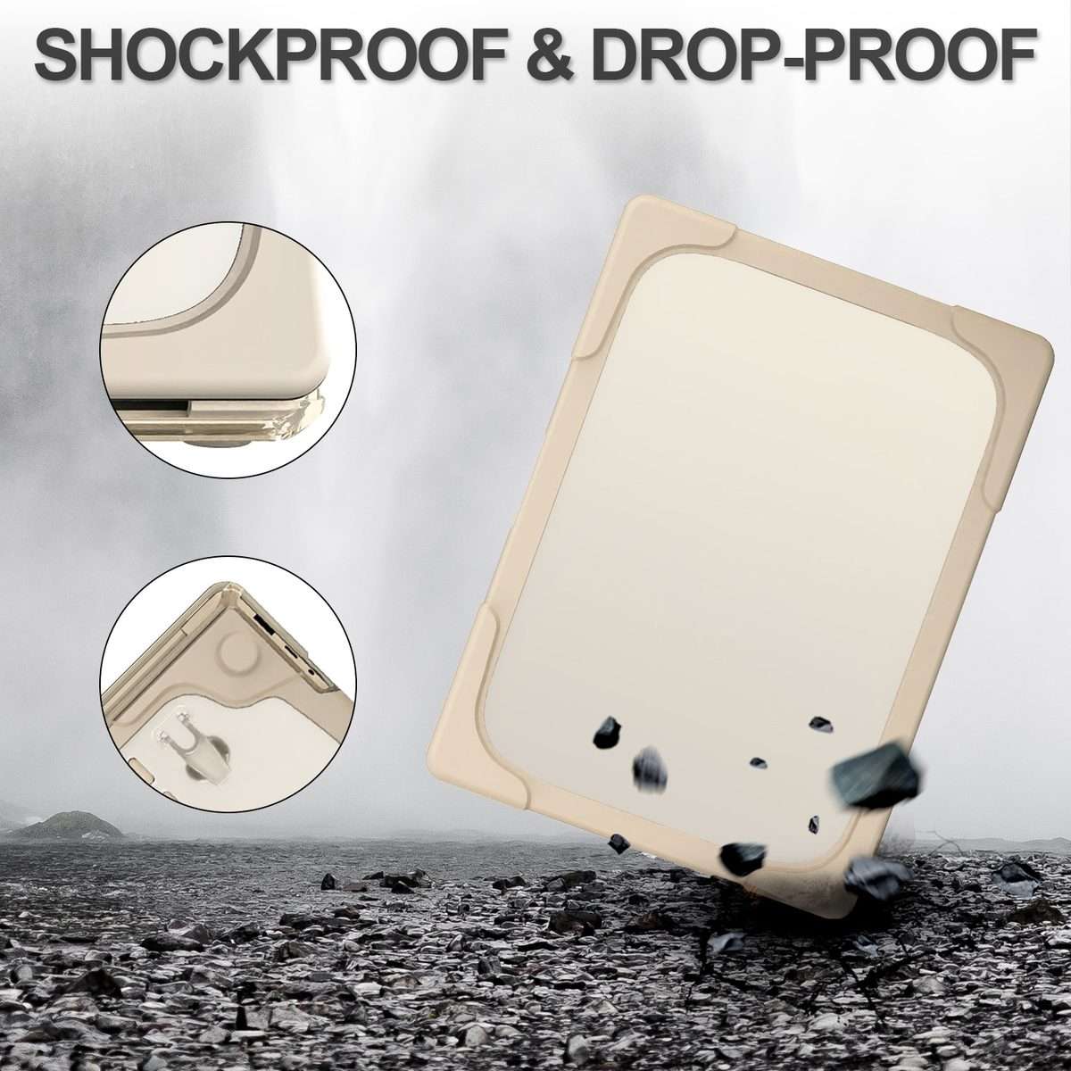 TPU + PC Two-color Anti-fall Laptop Protective Case For Microsoft Surface Laptop 3 / 4 ... (Khaki)