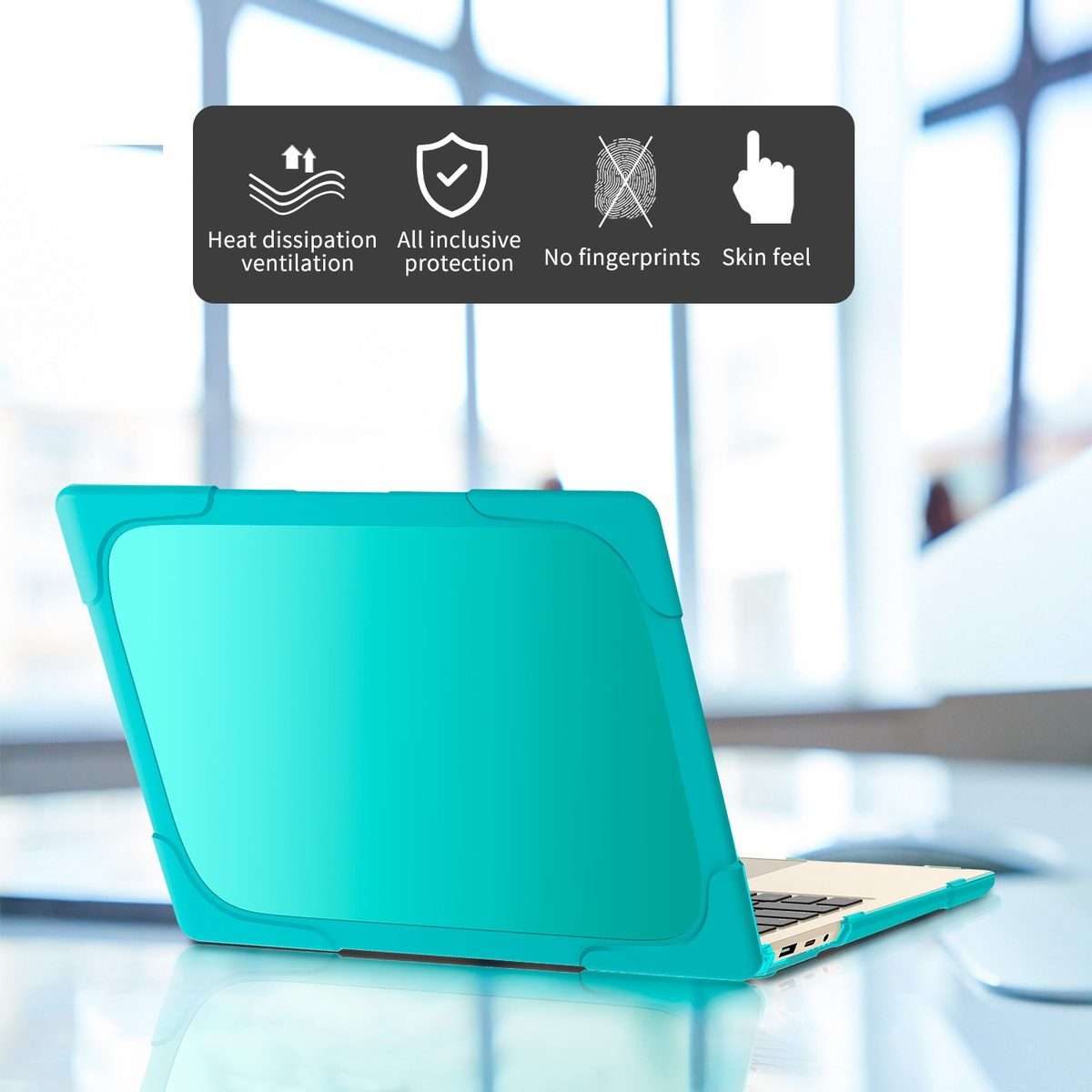 TPU + PC Two-color Anti-fall Laptop Protective Case For Microsoft Surface Laptop 3 ... (Sky Blue)