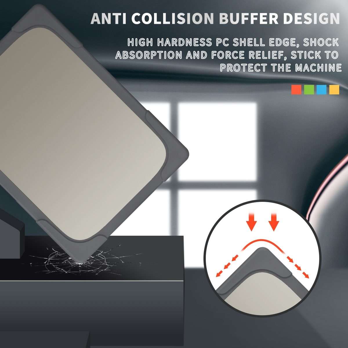 TPU + PC Two-color Anti-fall Laptop Protective Case For Microsoft Surface Go 1 / 2 12.4 ... (Grey)