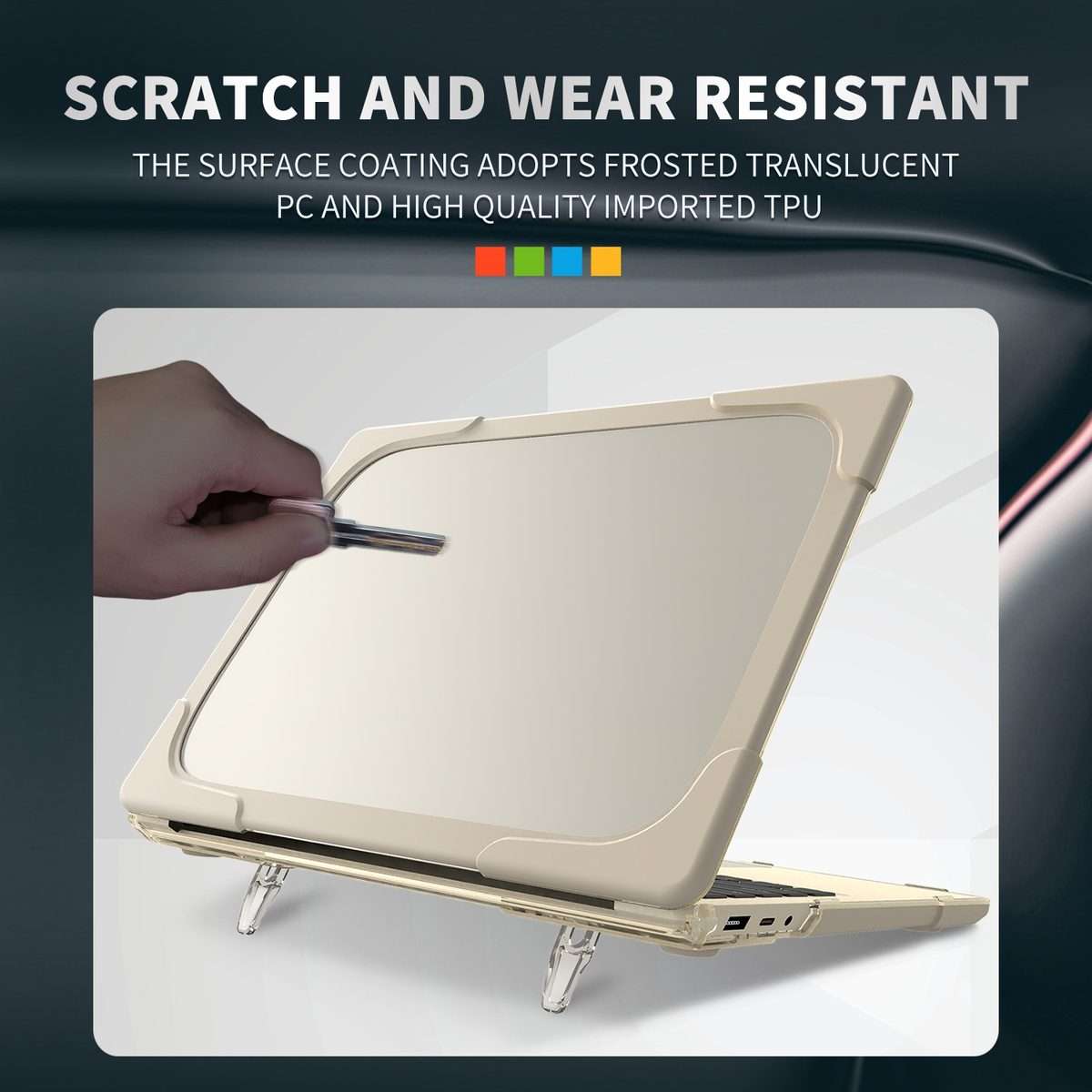 TPU + PC Two-color Anti-fall Laptop Protective Case For Microsoft Surface Go 1 / 2 12. ... (Khaki)