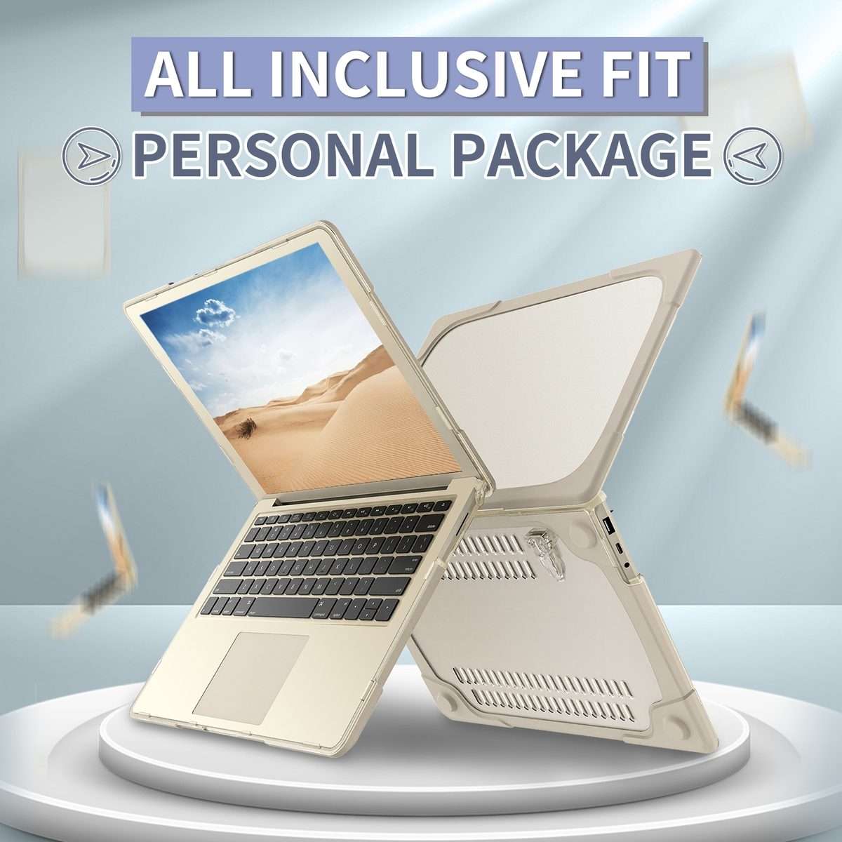 TPU + PC Two-color Anti-fall Laptop Protective Case For Microsoft Surface Go 1 / 2 12. ... (Khaki)
