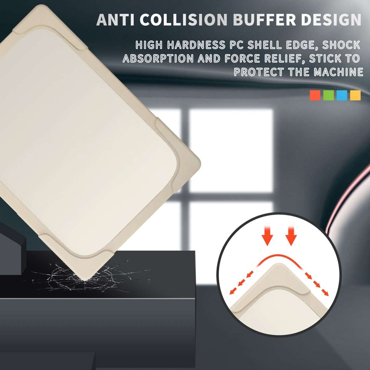 TPU + PC Two-color Anti-fall Laptop Protective Case For Microsoft Surface Go 1 / 2 12. ... (Khaki)