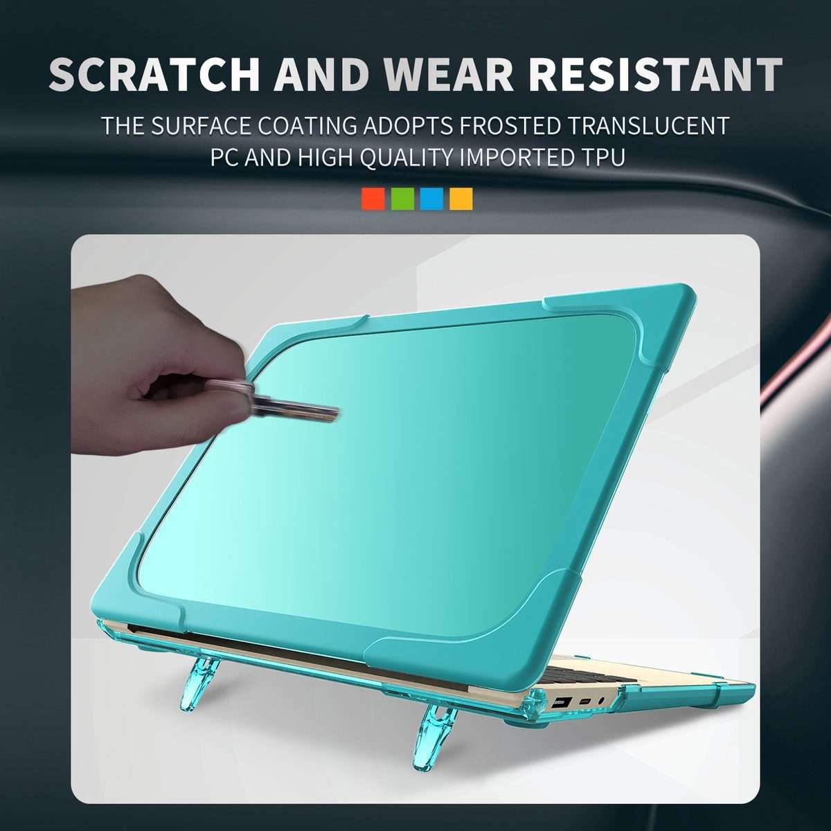 TPU + PC Two-color Anti-fall Laptop Protective Case For Microsoft Surface Go 1 / 2 ... (Sky Blue)