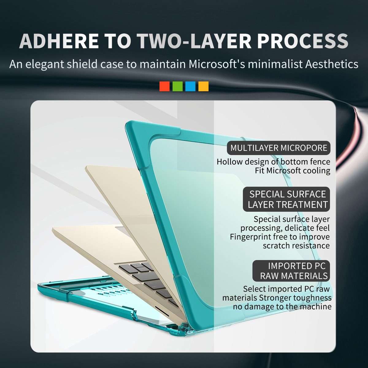 TPU + PC Two-color Anti-fall Laptop Protective Case For Microsoft Surface Go 1 / 2 ... (Sky Blue)