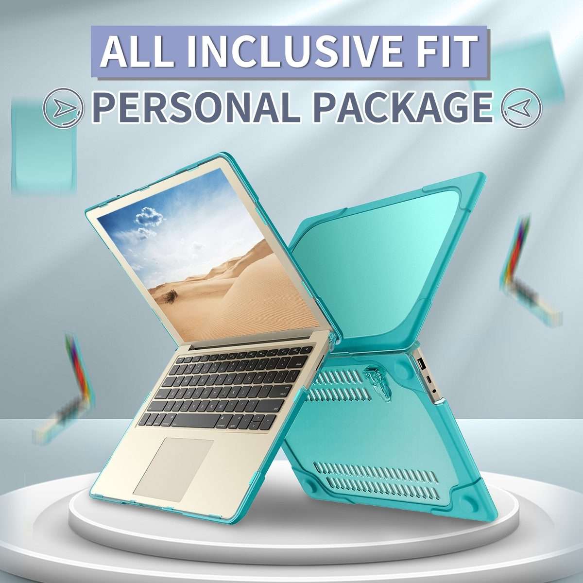 TPU + PC Two-color Anti-fall Laptop Protective Case For Microsoft Surface Go 1 / 2 ... (Sky Blue)