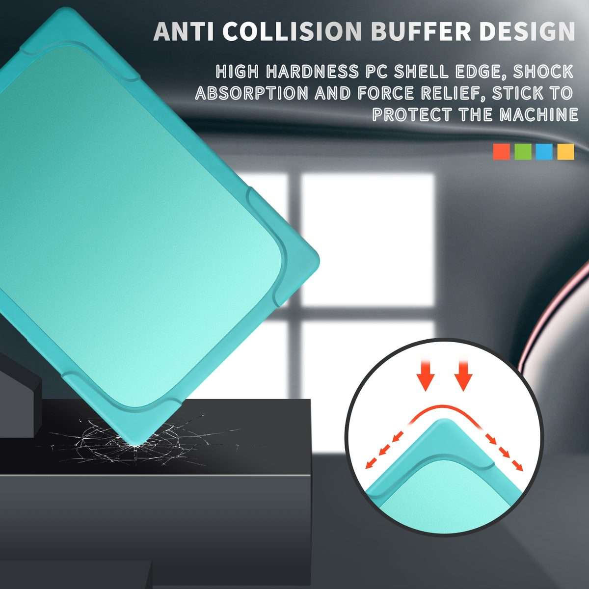 TPU + PC Two-color Anti-fall Laptop Protective Case For Microsoft Surface Go 1 / 2 ... (Sky Blue)