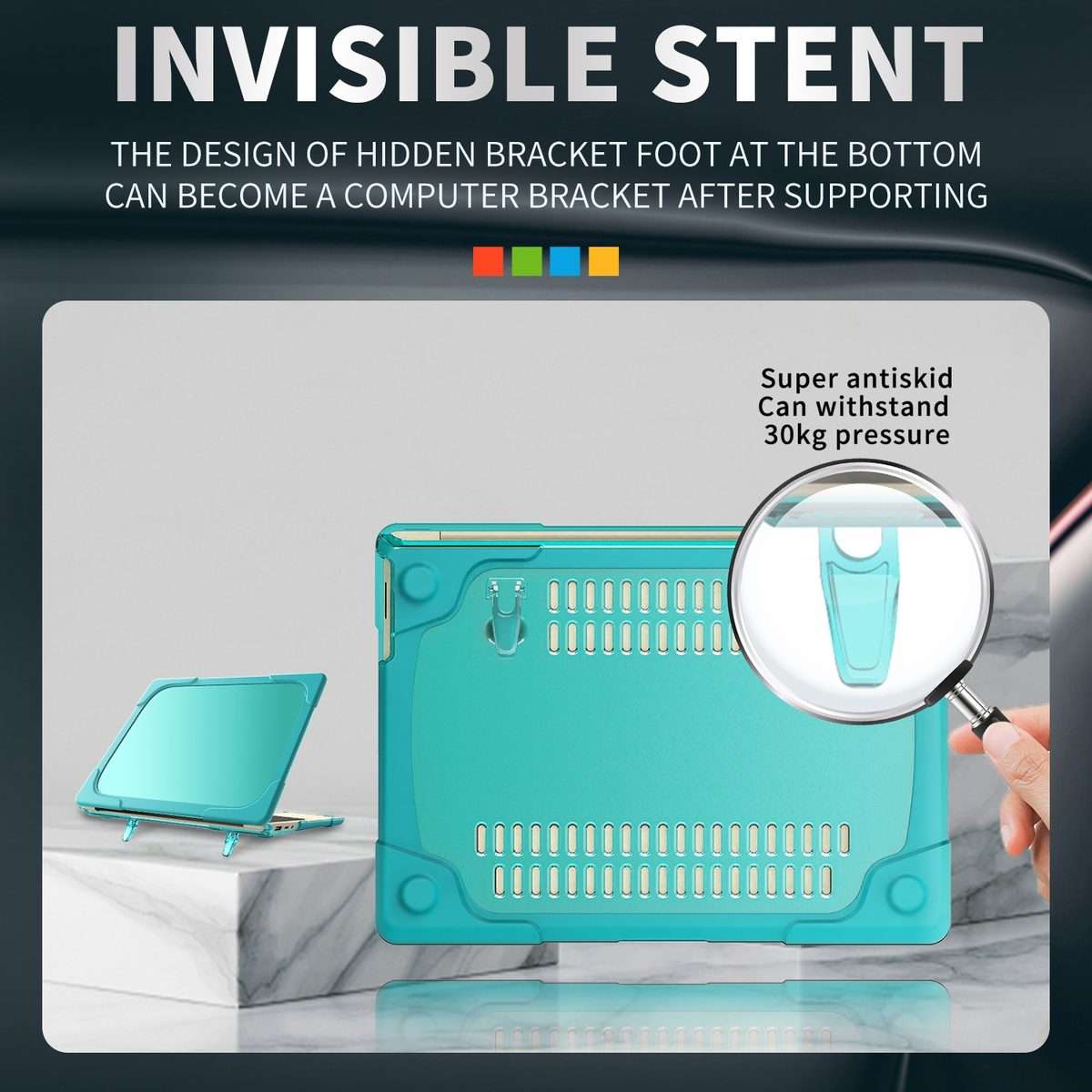 TPU + PC Two-color Anti-fall Laptop Protective Case For Microsoft Surface Go 1 / 2 ... (Sky Blue)