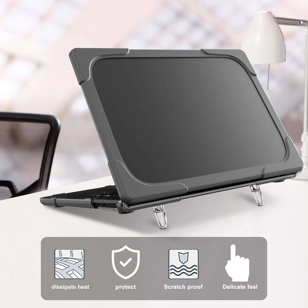 For Microsoft Surface Laptop 2 / 3 / 4 / 5 13.5 inch 1769 / 1867 / 1958 / 1950 Cloth TP ... (Grey)