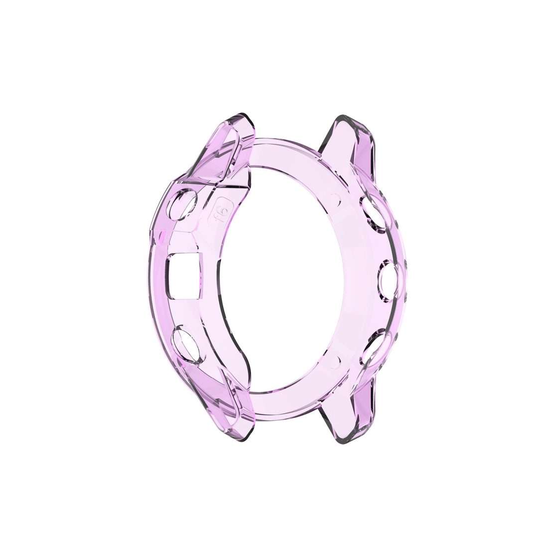 For Garmin Fenix 6 / 6 Pro Smart Watch Half Coverage TPU Protective Case(Transparent Purple)