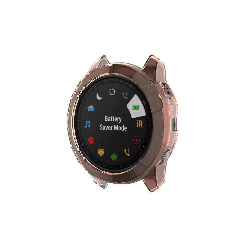 For Garmin Fenix 6X / 6X Pro Smart Watch Half Coverage TPU Protective Case(Transparent Orange)