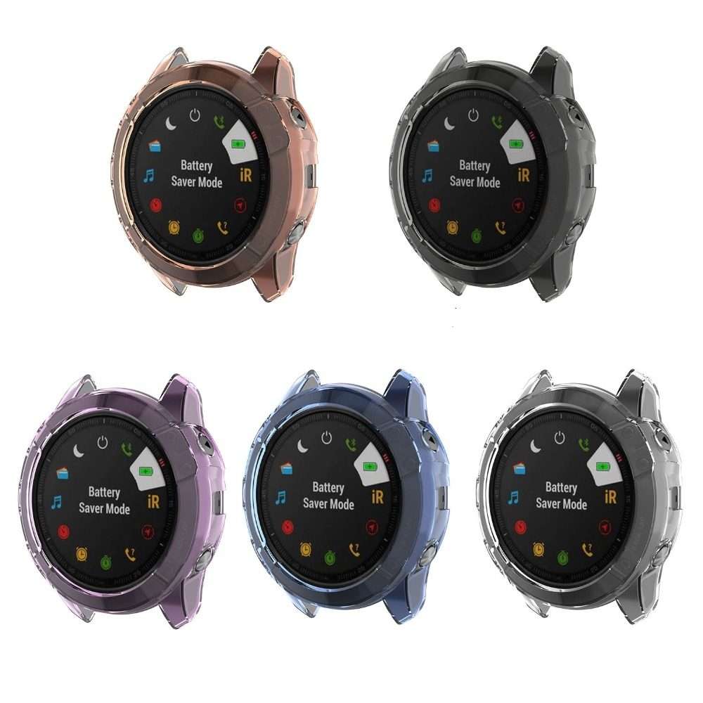 For Garmin Fenix 6X / 6X Pro Smart Watch Half Coverage TPU Protective Case(Transparent Orange)