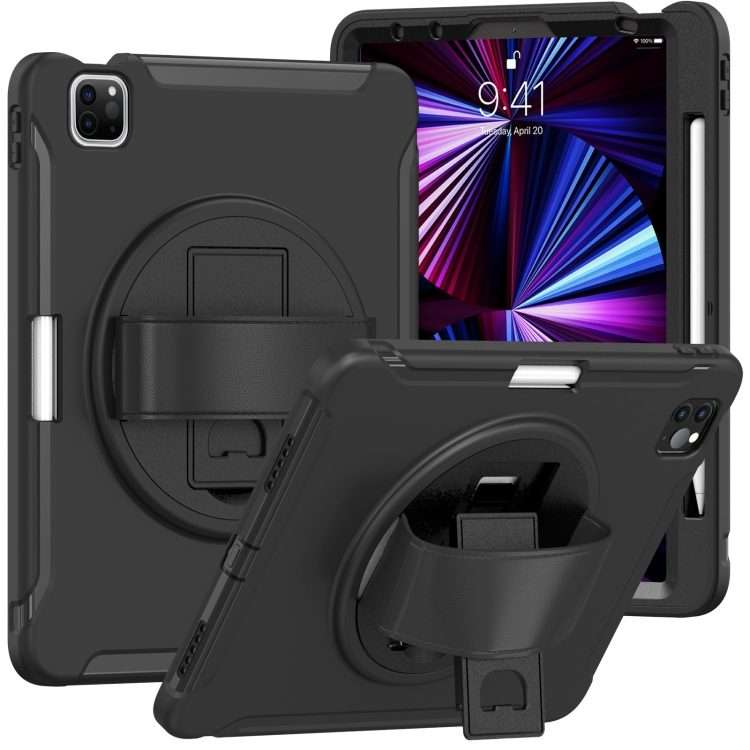 For iPad Pro 11 2022 / 2021 / 2020 / 2018 360 Degree Rotation PC + TPU Protective Tabl ... (Black)