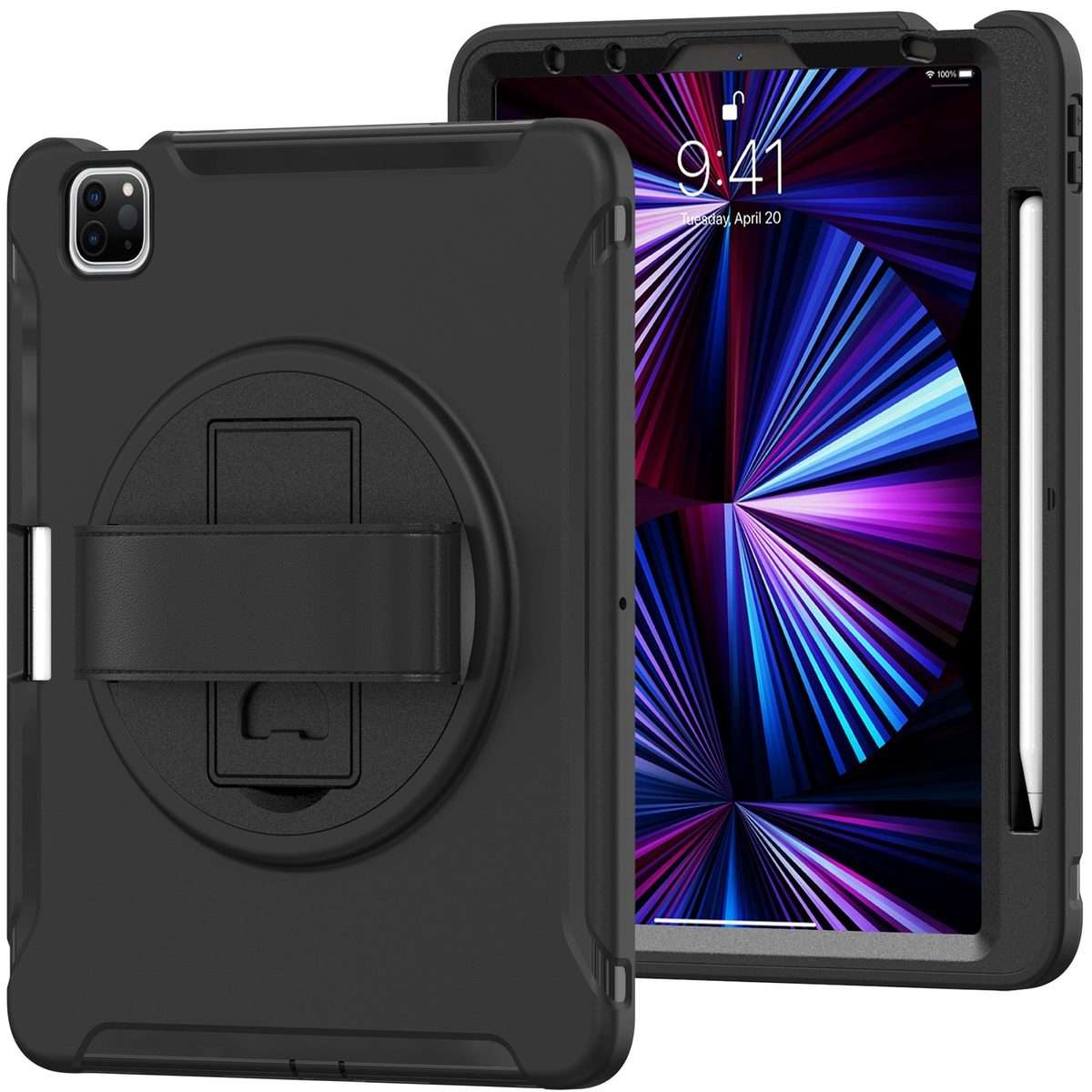 For iPad Pro 11 2022 / 2021 / 2020 / 2018 360 Degree Rotation PC + TPU Protective Tabl ... (Black)