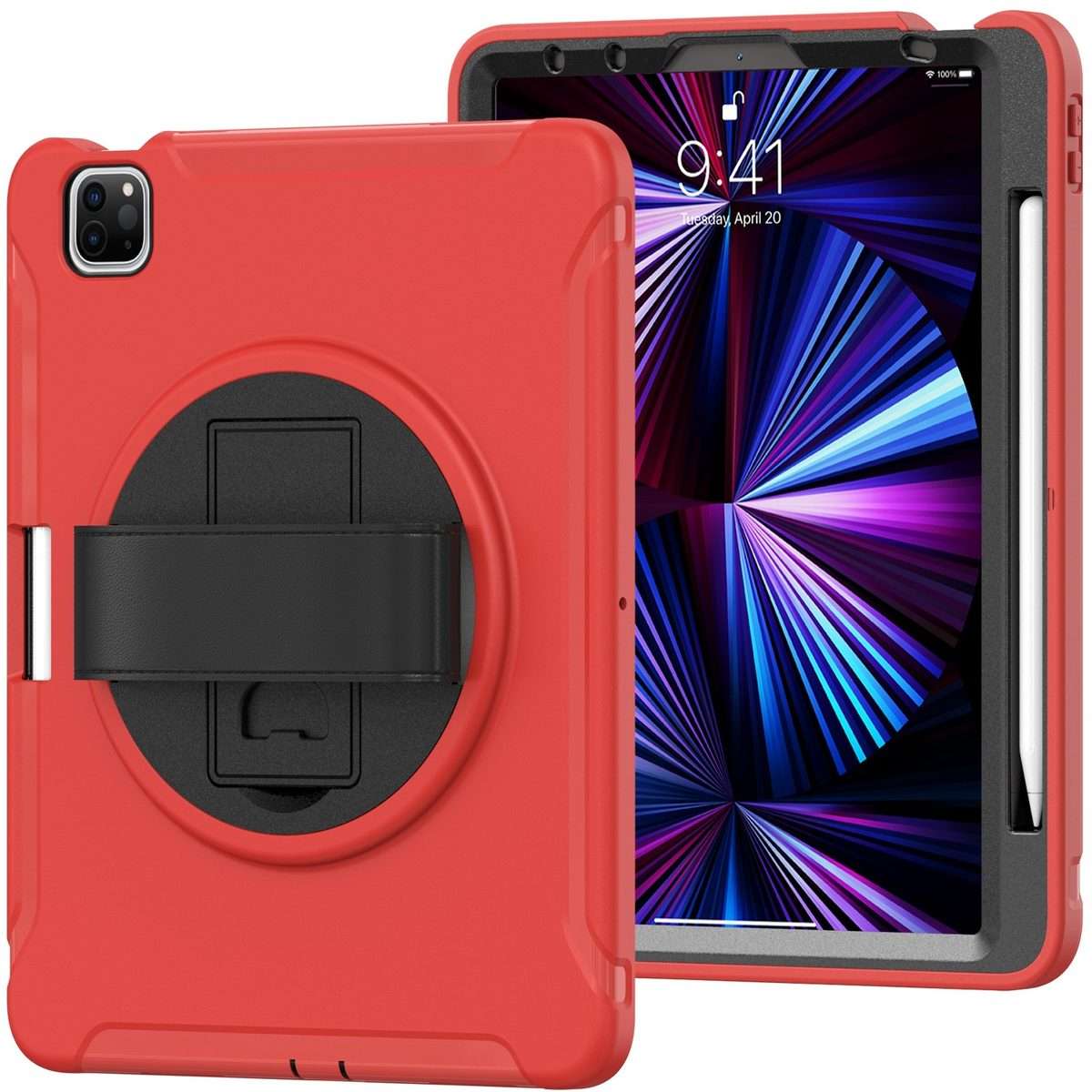 For iPad Pro 11 2022 / 2021 / 2020 / 2018 360 Degree Rotation PC + TPU Protective Tablet ... (Red)