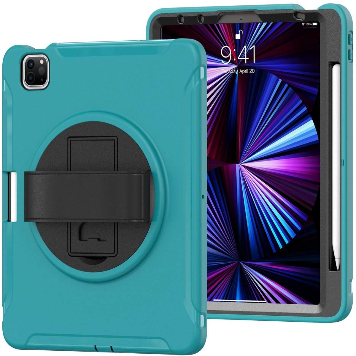 For iPad Pro 11 2022 / 2021 / 2020 / 2018 360 Degree Rotation PC + TPU Protective Table ... (Blue)