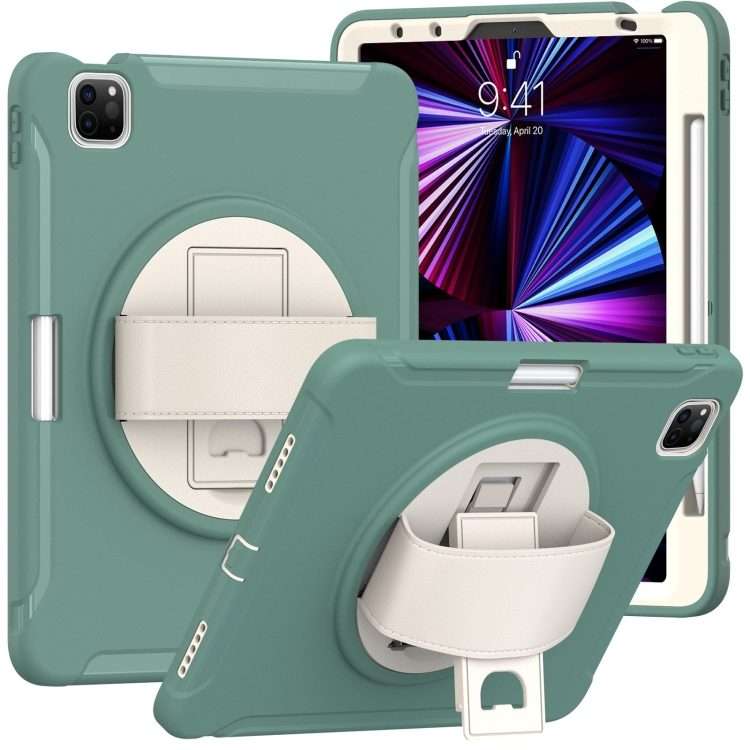 For iPad Pro 11 2022 / 2021 / 2020 / 2018 360 Degree Rotation PC + TPU Protec ... (Emmerald Green)