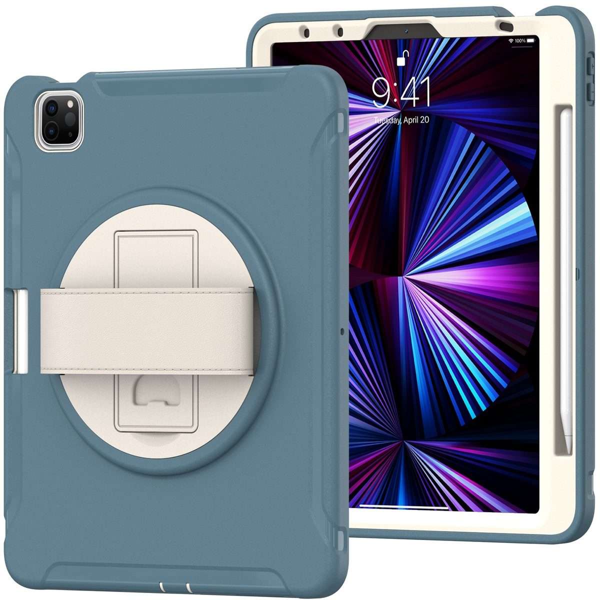 For iPad Pro 11 2022 / 2021 / 2020 / 2018 360 Degree Rotation PC + TPU Prote ... (Cornflower Blue)