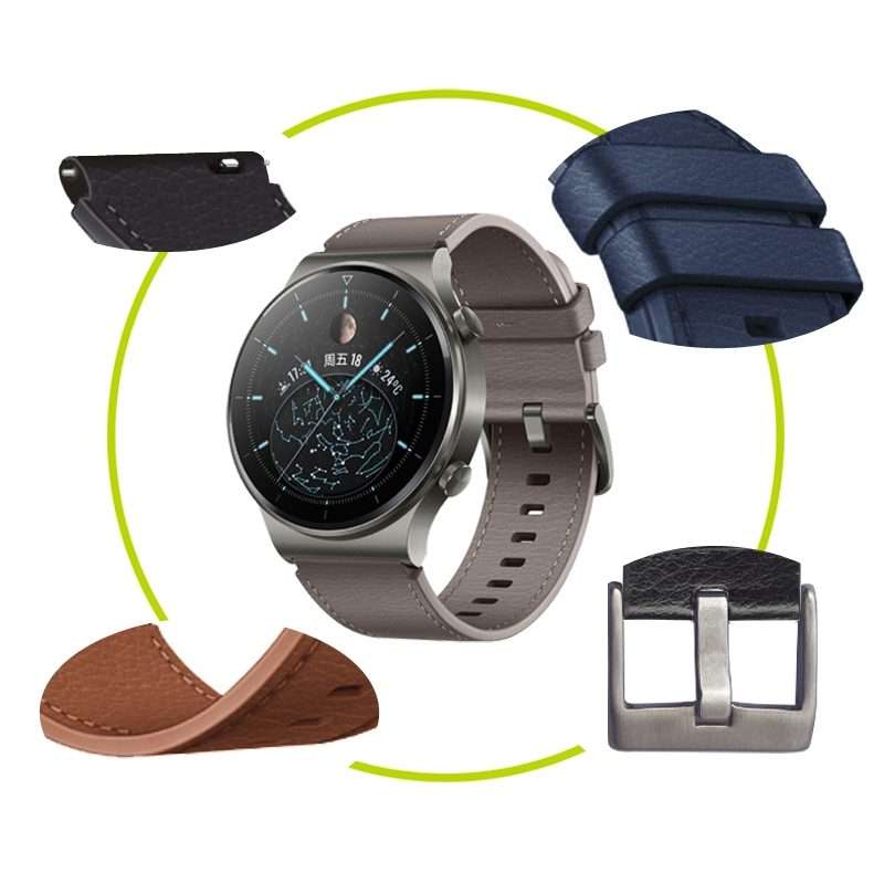 For Huawei Watch GT2 Pro Leather Watch Band(Midnight Blue)