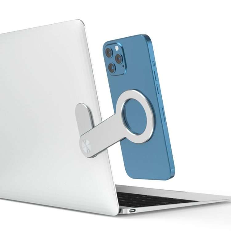 R-JUST SJ05-12 Multi-function Laptop Notebook Round Magnetic Expanded Metal Bracket H ... (Silver)