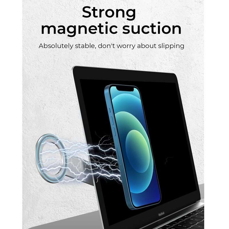 R-JUST SJ05-12 Multi-function Laptop Notebook Round Magnetic Expanded Metal Bracket H ... (Silver)