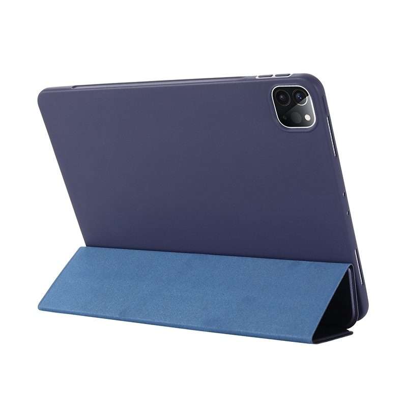 For iPad Pro 12.9 2022 / 2021 / 2020 / 2018 TPU Horizontal Flip Leather Tablet Case wit ... (Blue)