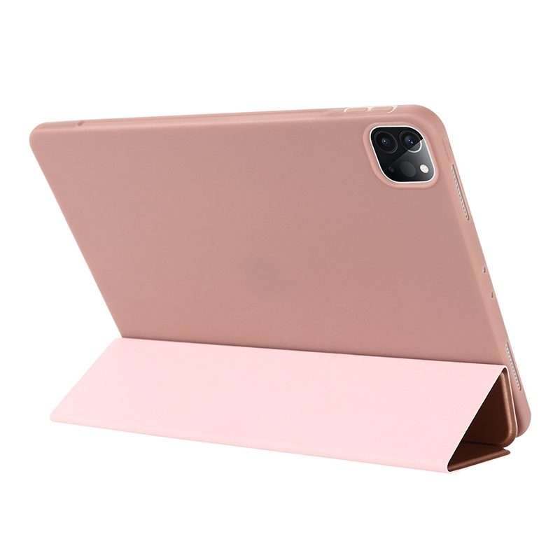For iPad Pro 12.9 2022 / 2021 / 2020 / 2018 TPU Horizontal Flip Leather Tablet Cas ... (Rose Gold)