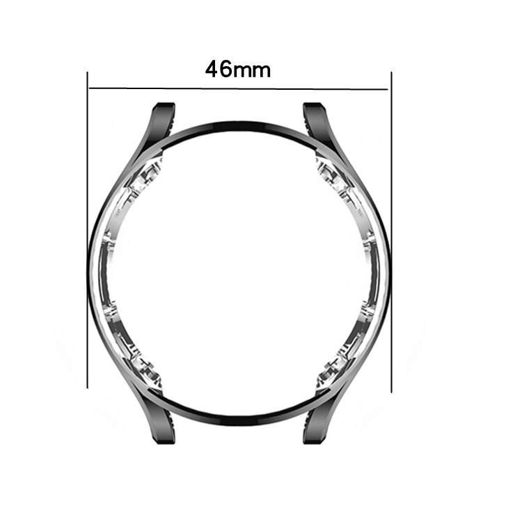 For Samsung Galaxy Watch4 Classic 46mm Electroplating Hollow Half-pack TPU Pro ... (Midnight Blue)