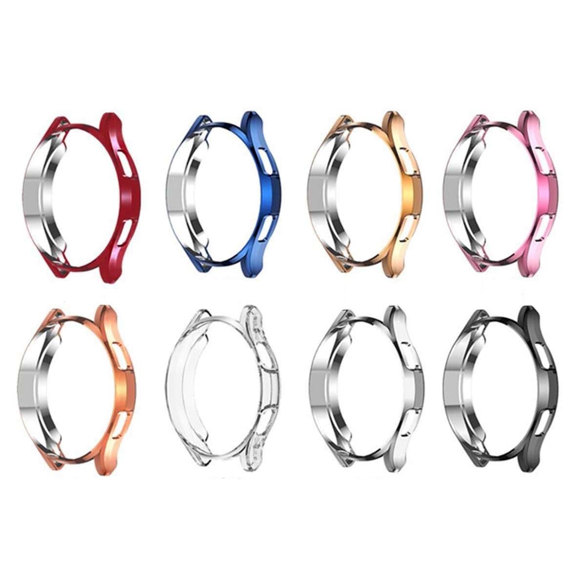 For Samsung Galaxy Watch4 Classic 46mm Electroplating Hollow Half-pack TPU Pro ... (Midnight Blue)
