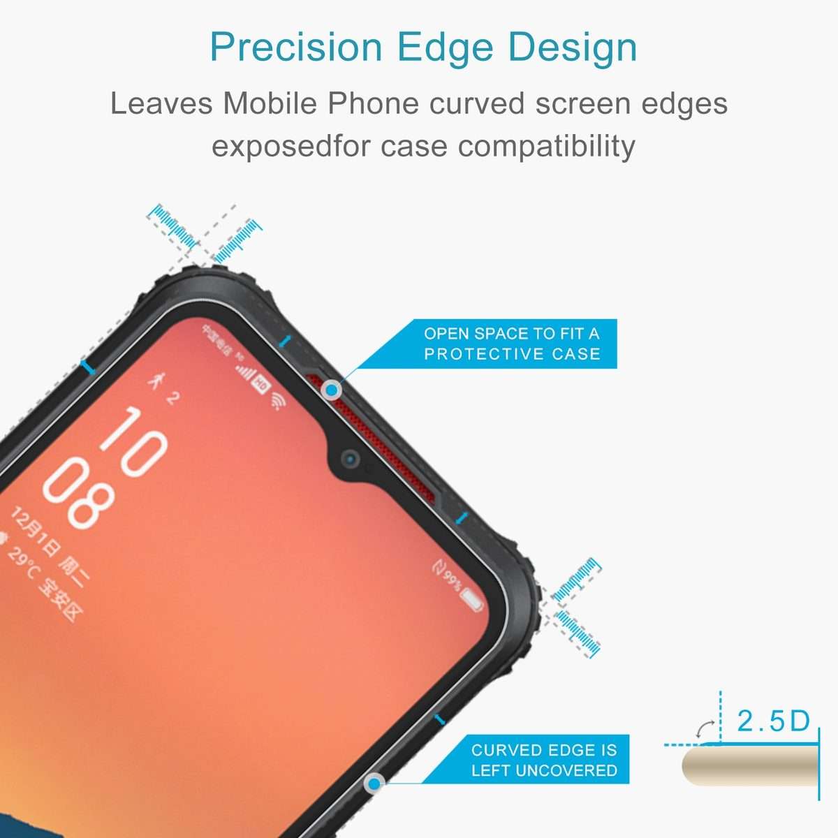 For AGM X5 10 PCS 0.26mm 9H 2.5D Tempered Glass Film