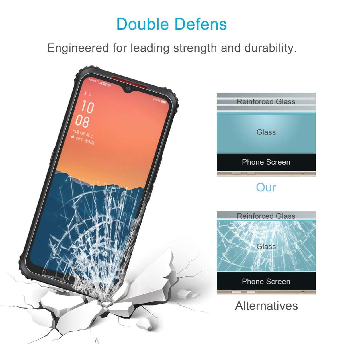For AGM X5 10 PCS 0.26mm 9H 2.5D Tempered Glass Film