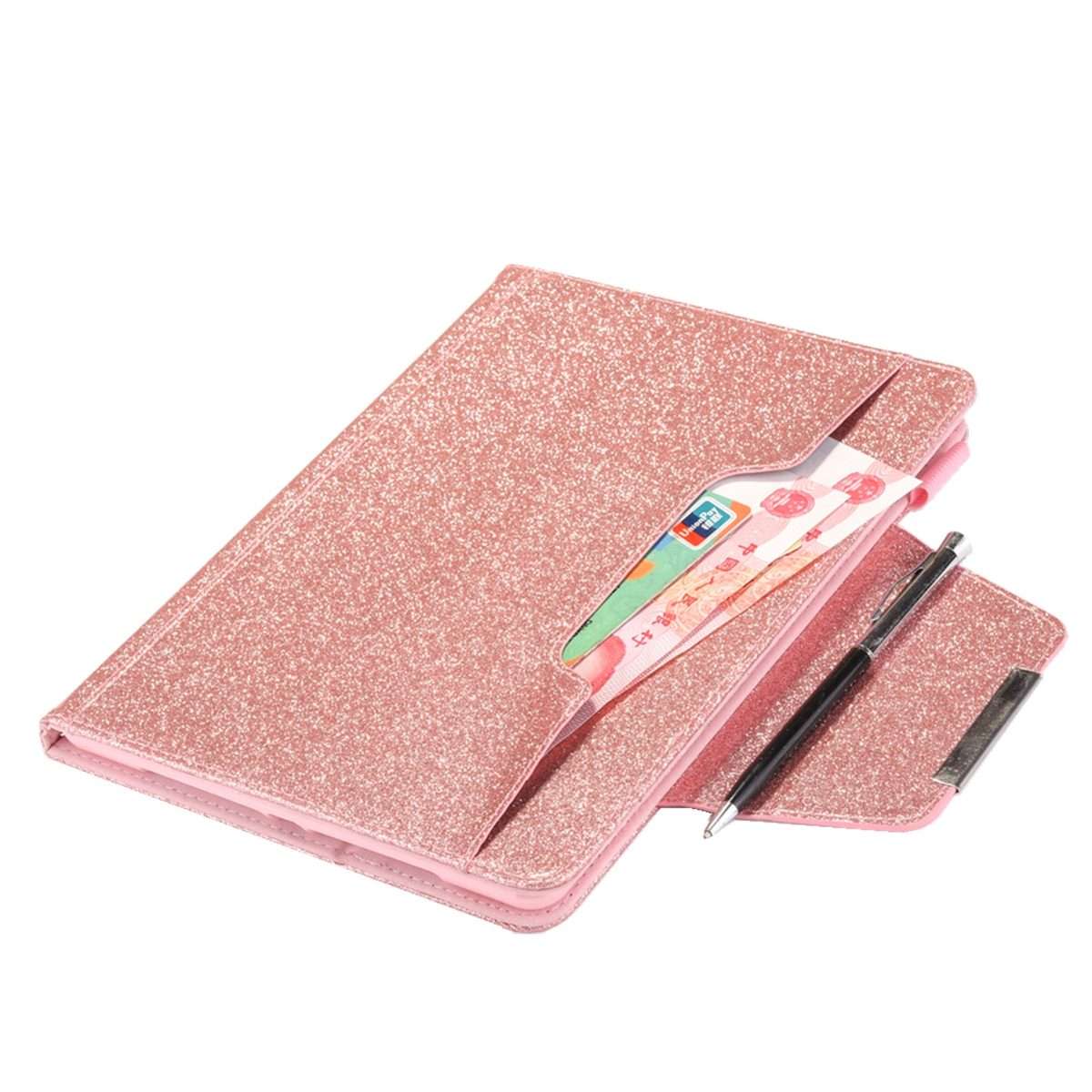 For iPad Pro 12.9 2022 / 2021 / 2020 / 2018 Glitter Powder Horizontal Flip Leather Tabl ... (Pink)
