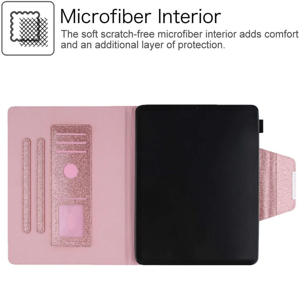 For iPad Pro 12.9 2022 / 2021 / 2020 / 2018 Glitter Powder Horizontal Flip Leather Tabl ... (Pink)