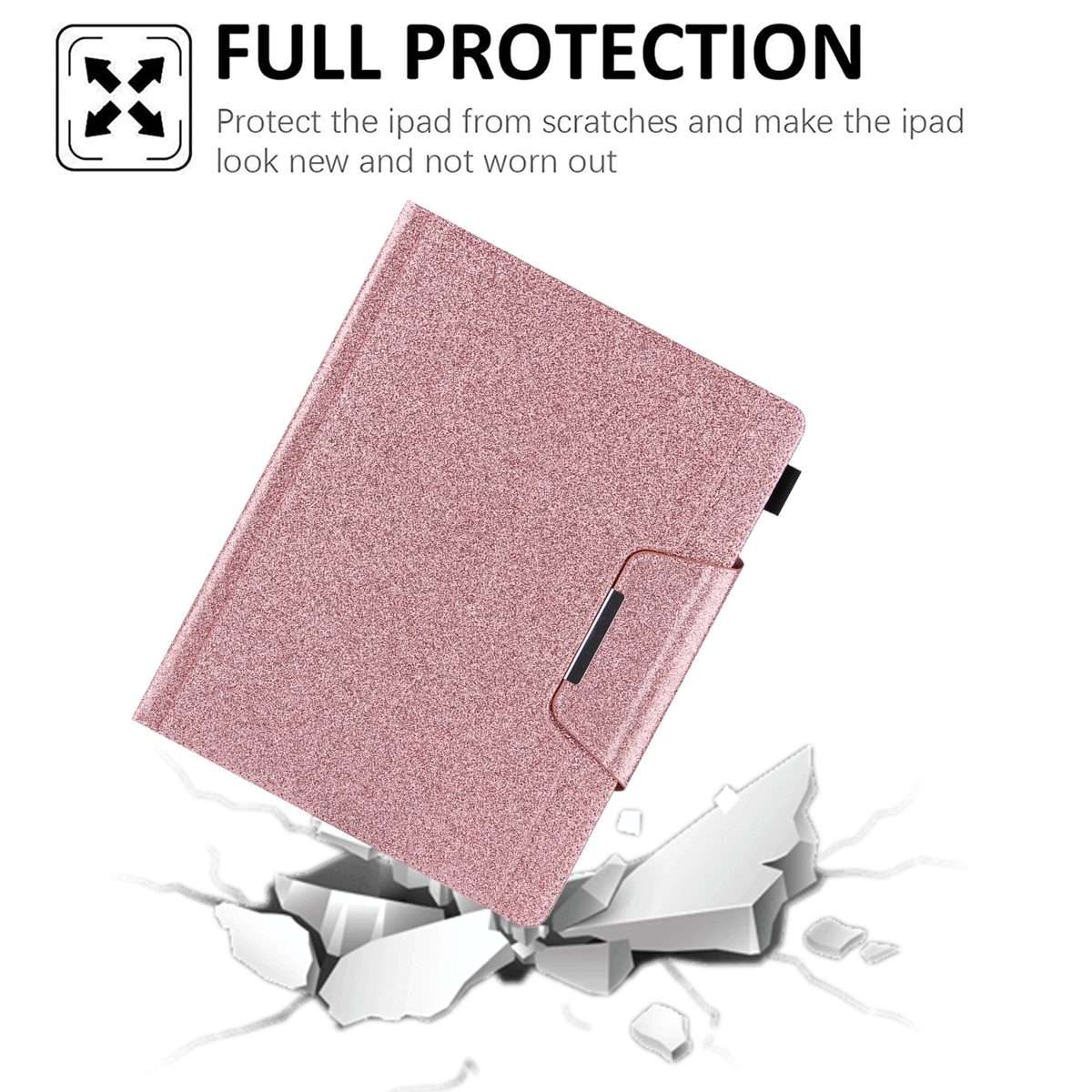 For iPad Pro 12.9 2022 / 2021 / 2020 / 2018 Glitter Powder Horizontal Flip Leather Tabl ... (Pink)
