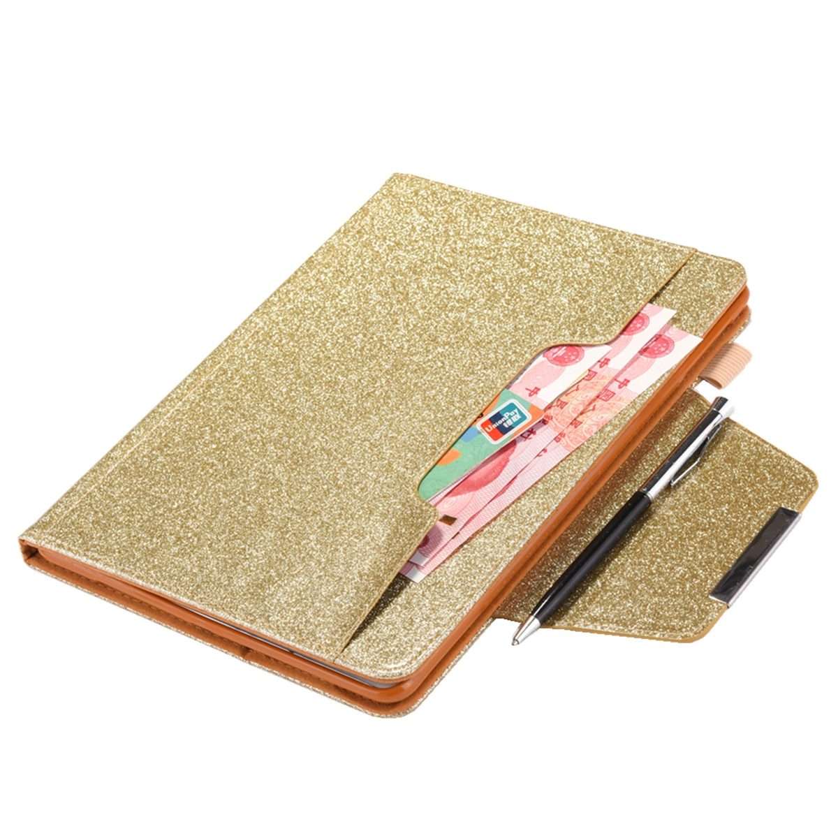 For iPad Pro 12.9 2022 / 2021 / 2020 / 2018 Glitter Powder Horizontal Flip Leather Tabl ... (Gold)