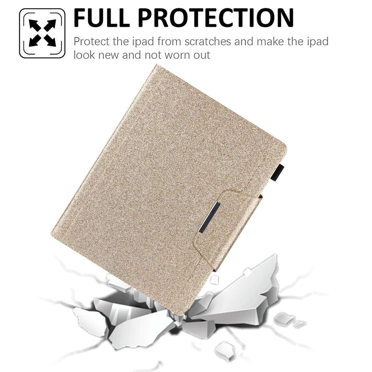For iPad Pro 12.9 2022 / 2021 / 2020 / 2018 Glitter Powder Horizontal Flip Leather Tabl ... (Gold)