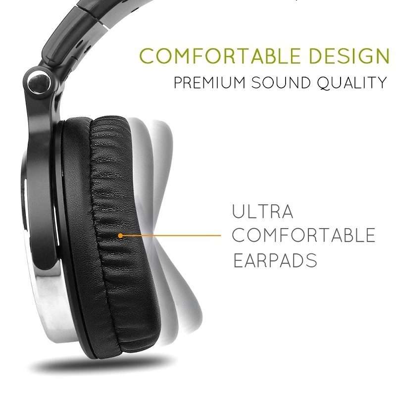 OneOdio Pro-10 Head-mounted Noise Reduction Wired Headphone with Microphone, Color:Black