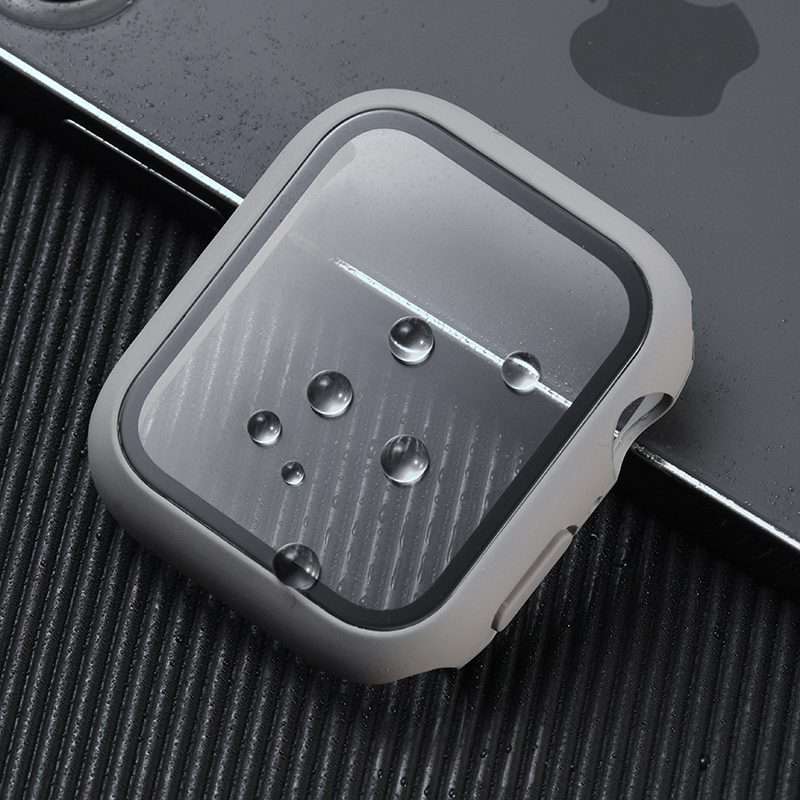 Shockproof PC+Tempered Glass Protective Case with Packed Carton For Apple Watch Se ... (Rose Gold)