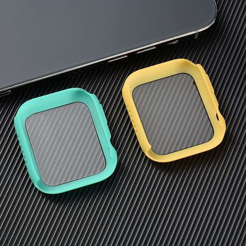 Shockproof PC+Tempered Glass Protective Case with Packed Carton For Apple Watch Se ... (Rose Gold)
