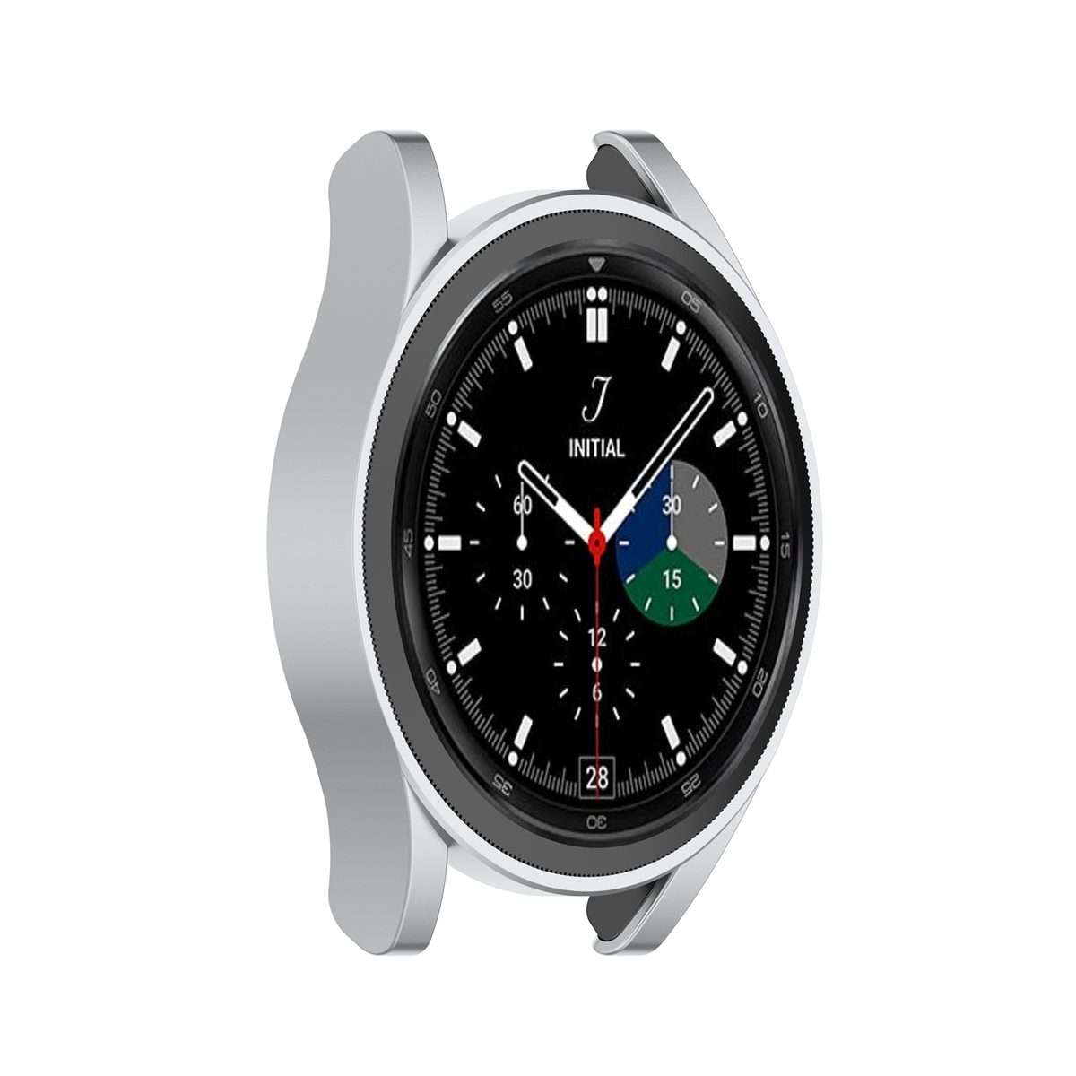 For Samsung Galaxy Watch4 Classic 42mm Half Coverage Hollowed PC Protective Case(Silver)