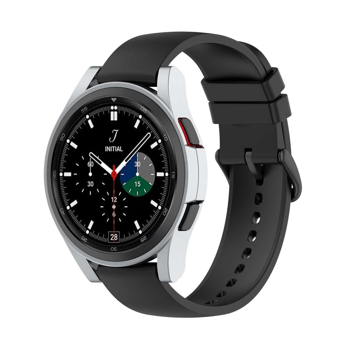 For Samsung Galaxy Watch4 Classic 46mm Half Coverage Hollowed PC Protective Case(Silver)