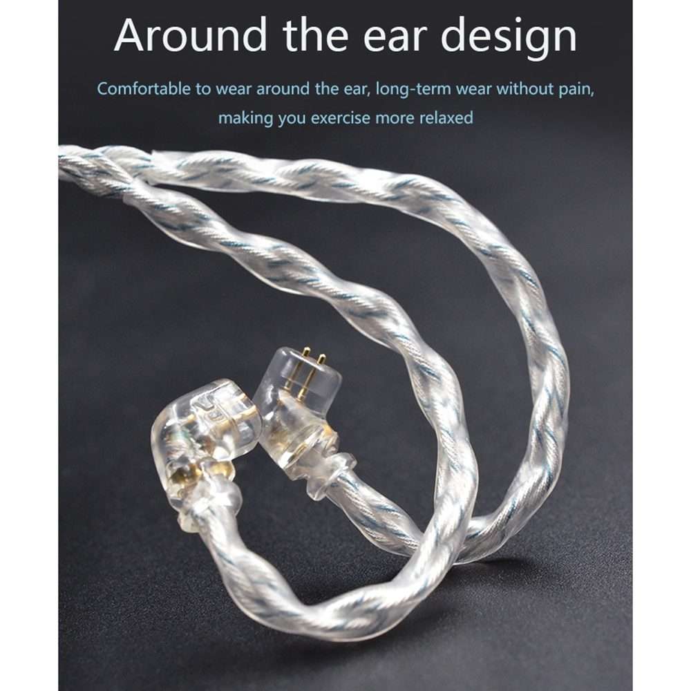 KZ 3.5mm Plug 784-core Blue Silver Mixed Braided Silver-plated Earphone Upgrade Cabl ... (C Style)