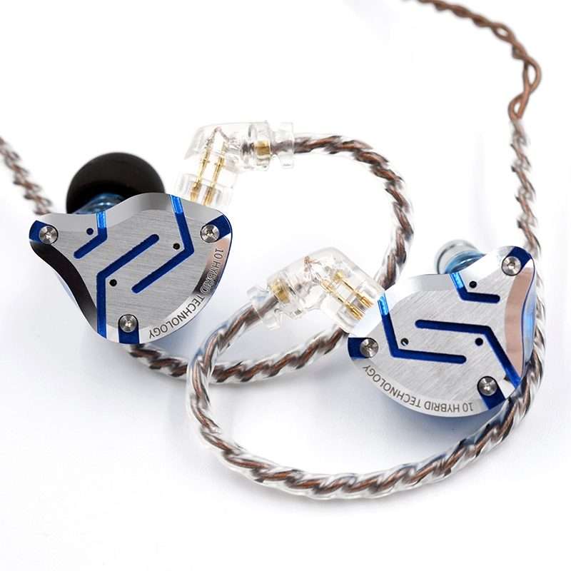 KZ ZS10 Pro 10-unit Ring Iron Gaming In-ear Wired Earphone, Standard Version(Streamer Blue)