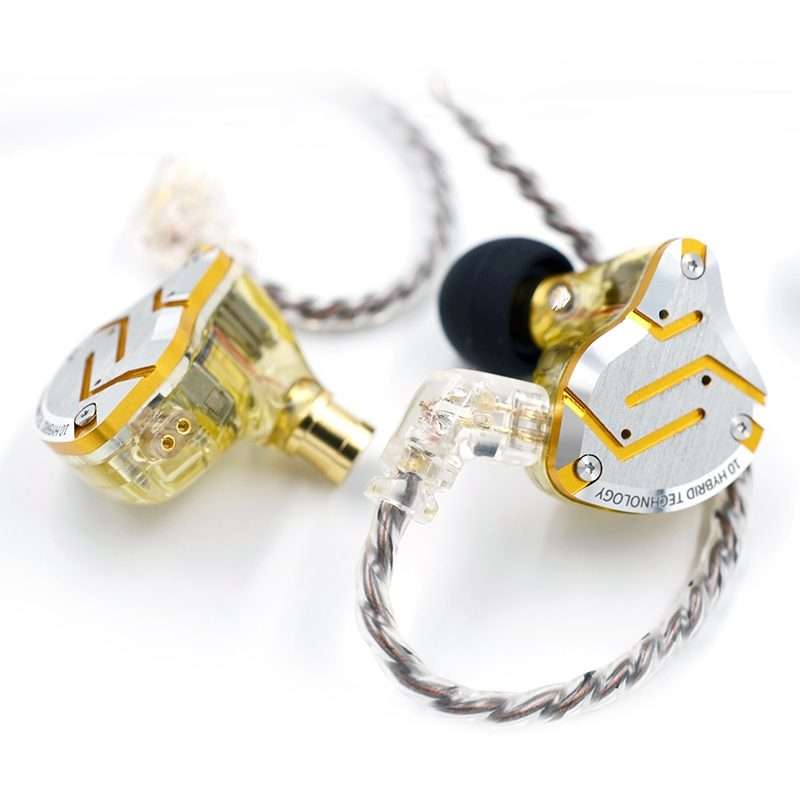KZ ZS10 Pro 10-unit Ring Iron Gaming In-ear Wired Earphone, Standard Version(Glare Gold)