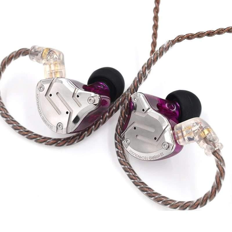 KZ ZS10 Pro 10-unit Ring Iron Gaming In-ear Wired Earphone, Standard Version(Purple)