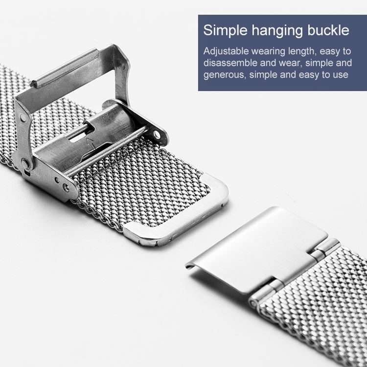 22mm 304 Stainless Steel Double Buckles Watch Band(Silver)