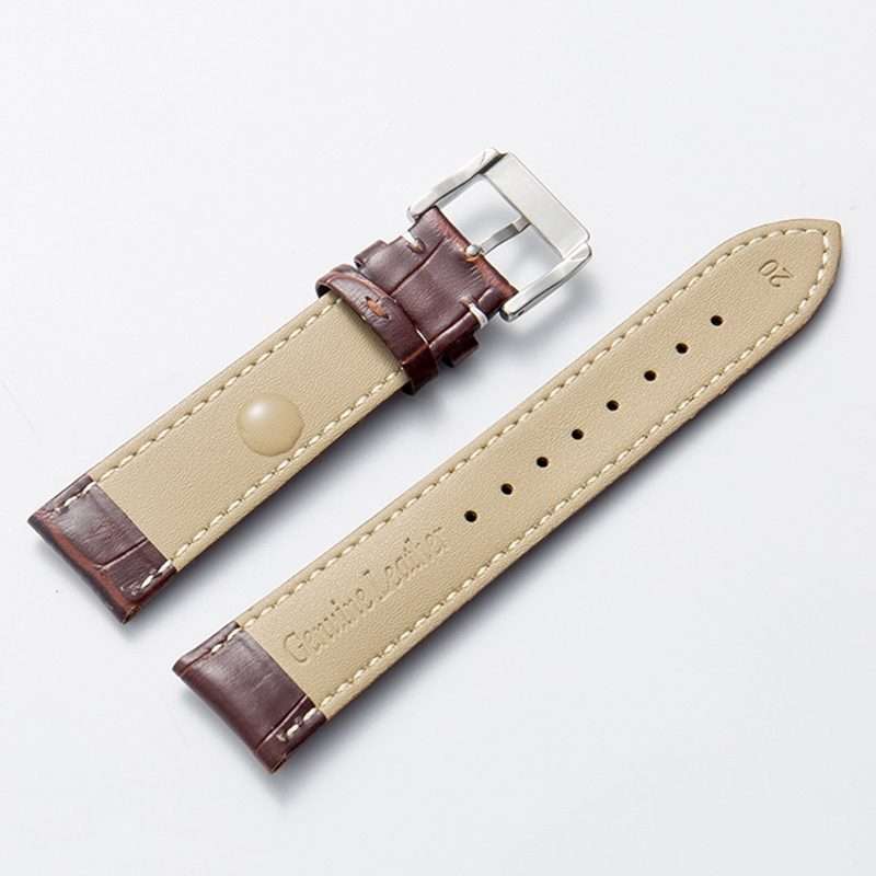 20mm Calf Leather Watch Band(Black)