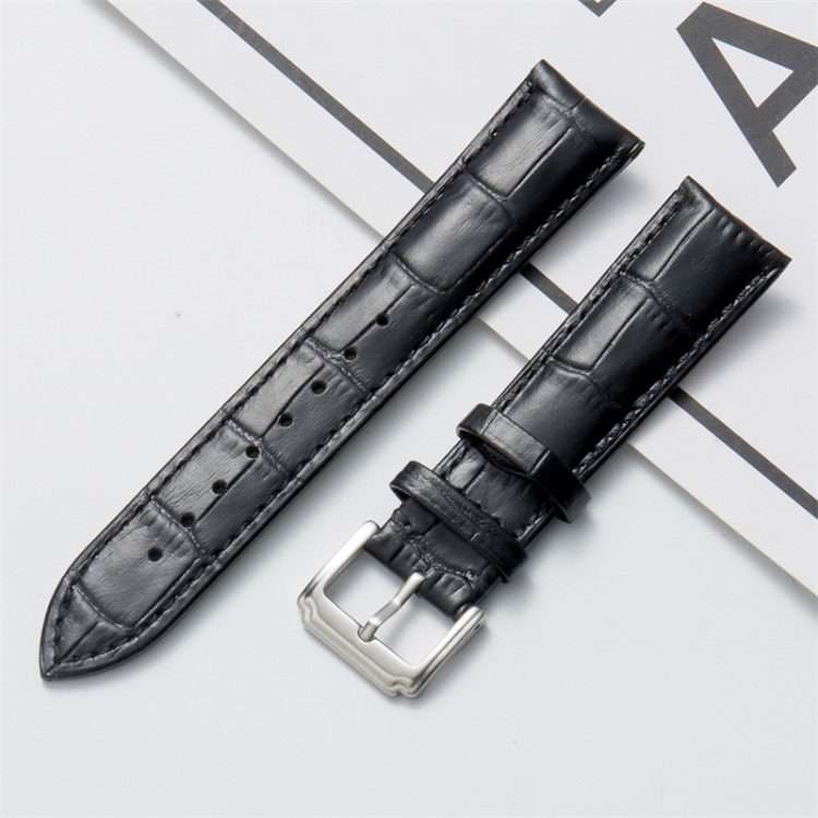 22mm Calf Leather Watch Band(Black)
